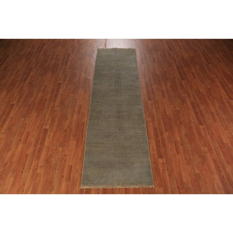 Modern Gabbeh Runner Rug Handmade Wool Carpet - 2'9" x 9'9"