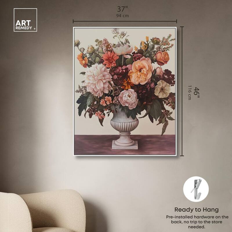 Autumn Tan Floral Canvas by Art Remedy
