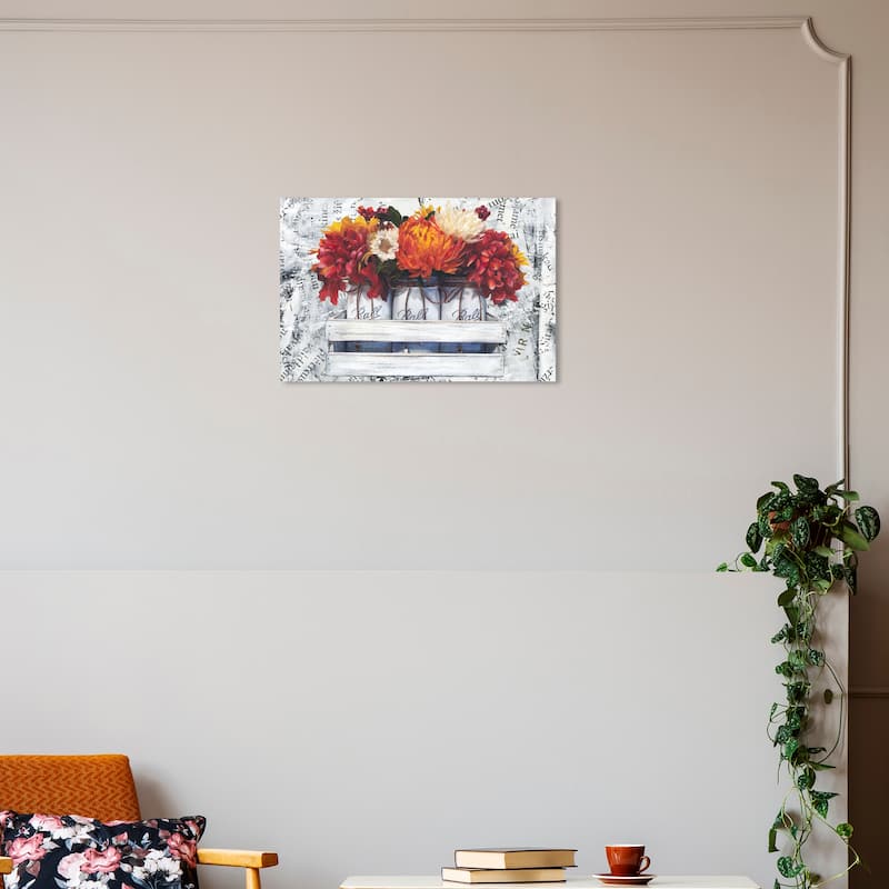 Wynwood Studio Canvas Floral and Botanical Colorful Jars White and Farmhouse Wall Art Canvas Print - 30 x 20