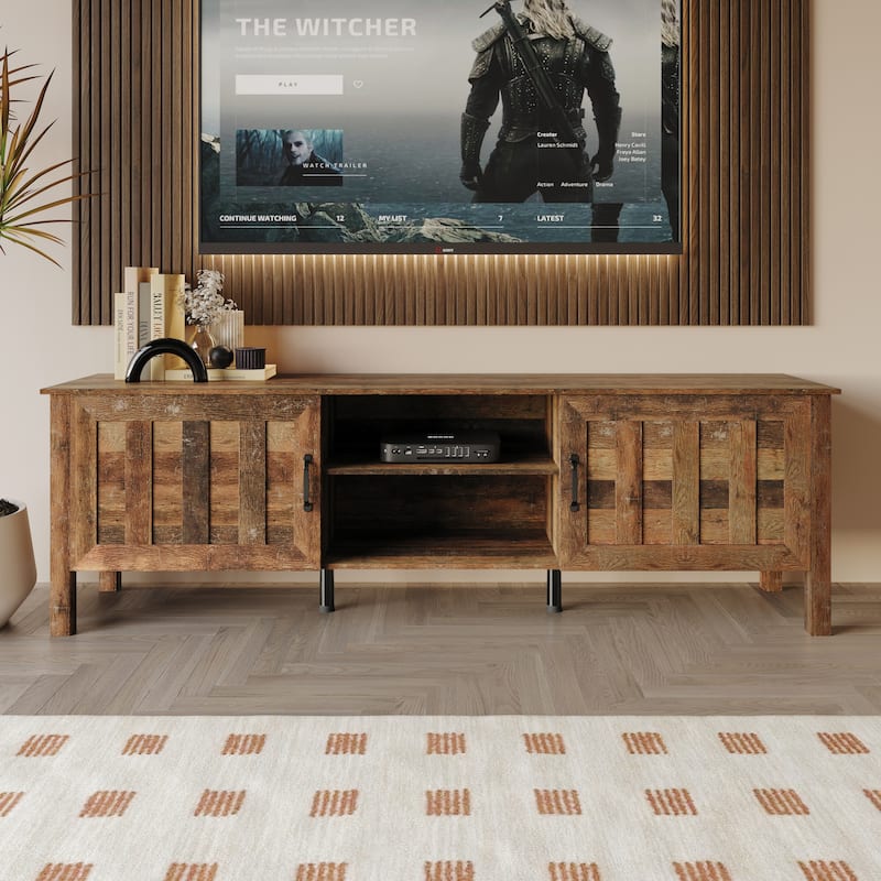 Clayfell Opelika 71" TV Stand - Vintage Oak