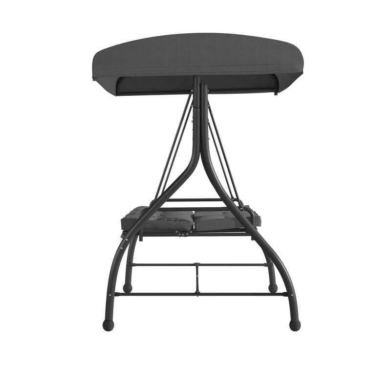 3-Seat Outdoor Steel Converting Patio Swing and Bed Canopy Hammock