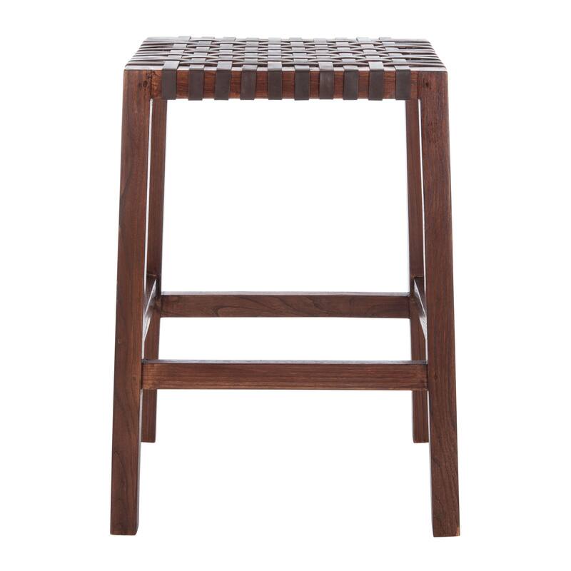 SAFAVIEH Ozgul Woven Lattice Counter Stool - 20" x 17.7" x 27.1" - 20Wx18Dx27H
