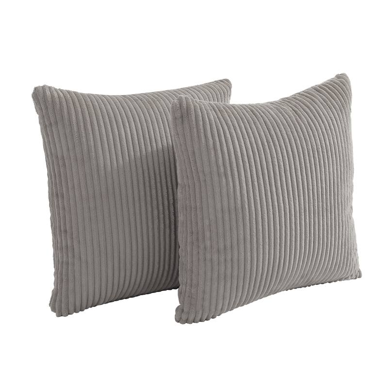 Set of 2 Modern Decorative Soft Corduroy Throw Pillows