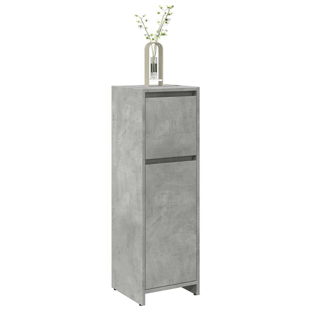 vidaXL Bathroom Cabinet Concrete Grey Engineered Wood Small - 11.8 x 11.8 x 37.4 in