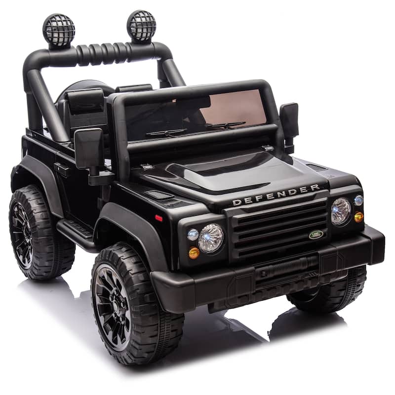 Kids Ride-On Car with Remote Control, Black Off-Road Toy Car Battery Powered Electric Vehicle with LED Lights