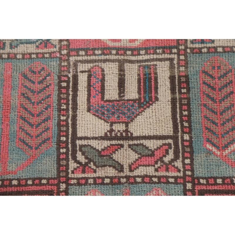 Hand Knotted Oriental 100% Wool Carpet Traditional All-Over Pink Bakhtiari Area Rug - 9' 3'' X 4' 8''