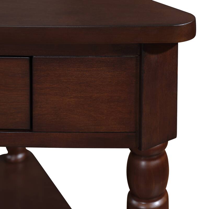Retro 33.8" Small Triangle Corner Table for Small Spaces