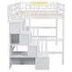 preview thumbnail 7 of 22, Kid-Friendly Design Full Size Loft Bed with Desk and Drawers