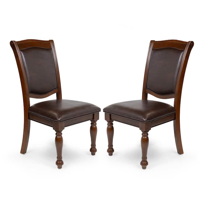 Copper Grove Madzharovo Traditional Faux Leather Dining Chairs (Set of 2)