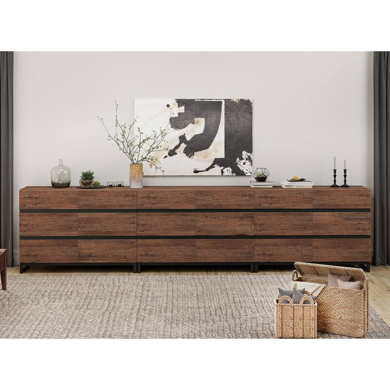 WAMPAT Modern Buffet Sideboards, Sideboard Buffet Cabinet with 6 Drawers , Coffee Bar Storage Cabinet for Kitchen
