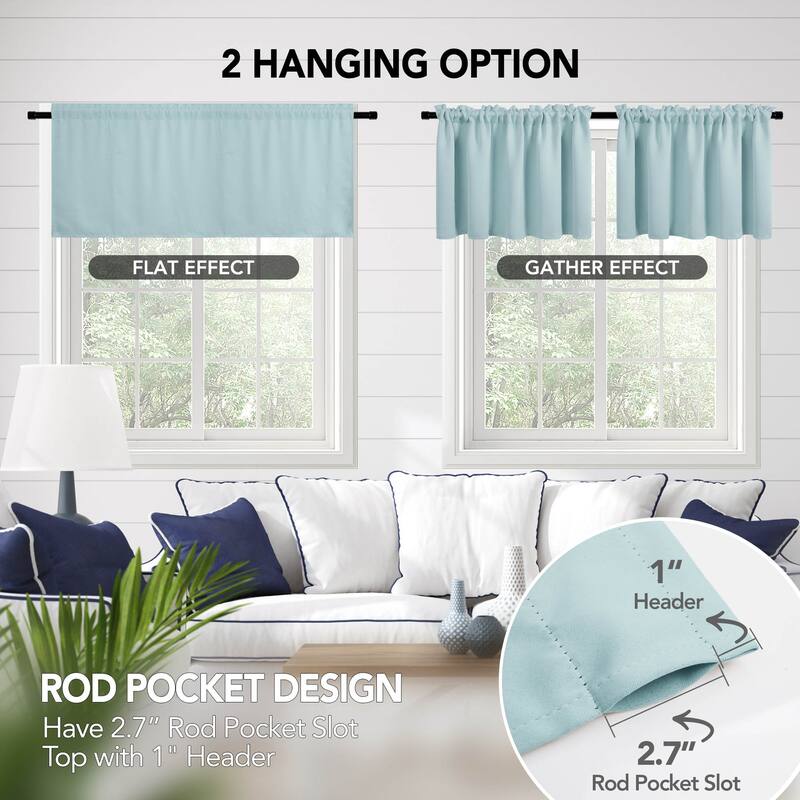 Deconovo Cafe Curtains Rod Pocket Window Short Drapes Tier Pair