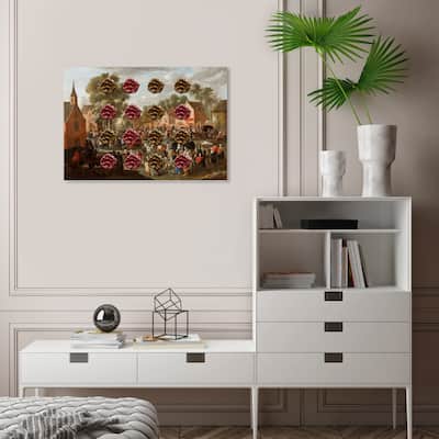 Wynwood Studio Canvas Classic and Figurative Connect 4 Brown and Dark Brown Traditional Wall Art Canvas Print