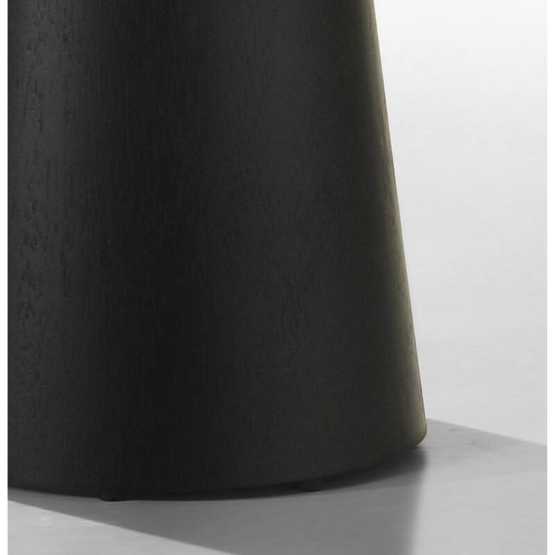 22 in. Black Round Wood End Table with Pedestal Base