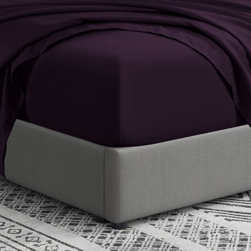 Swift Home Double Brushed Extra Soft Microfiber Single Flat Sheet - Eggplant - Twin