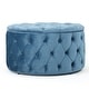 preview thumbnail 28 of 32, Zelfa Modern Glam Tufted Velvet Round Ottoman by Christopher Knight Home