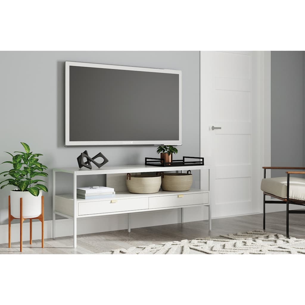 Signature Design by Ashley Deznee White 60" TV Stand - 60 inches in width