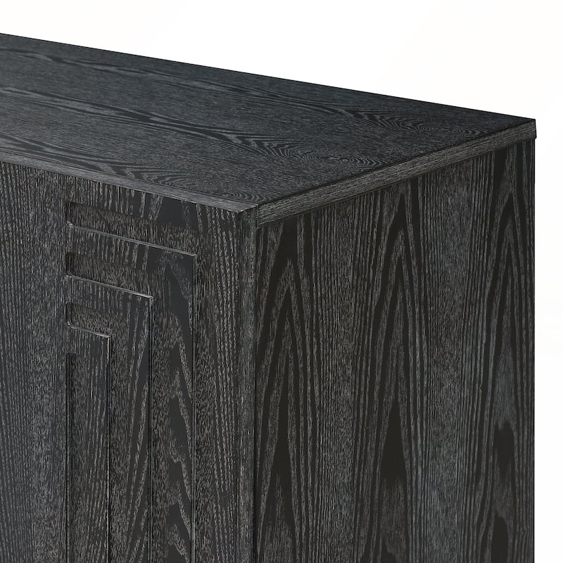4 Doors Vintage Fluted Sideboard Cabinet with Adjustable Shelves