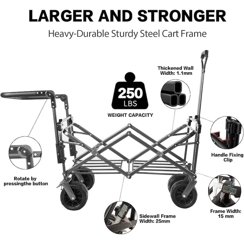 Wagons Carts Foldable with Removable Canopy