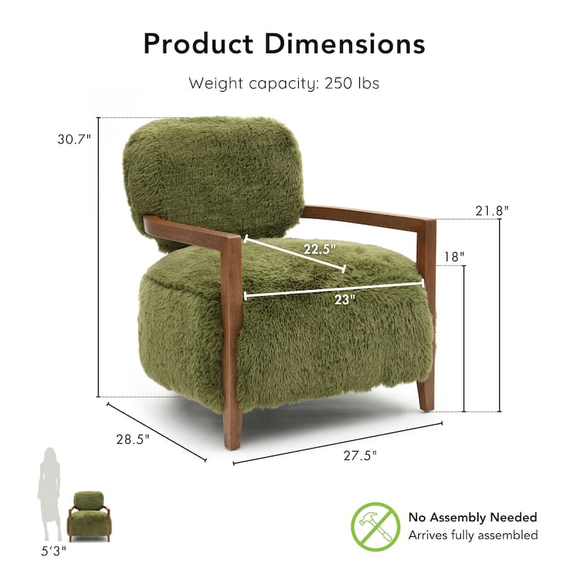 Furniture of America Lumir Modern 28-inch Faux Fur Accent Arm Chair