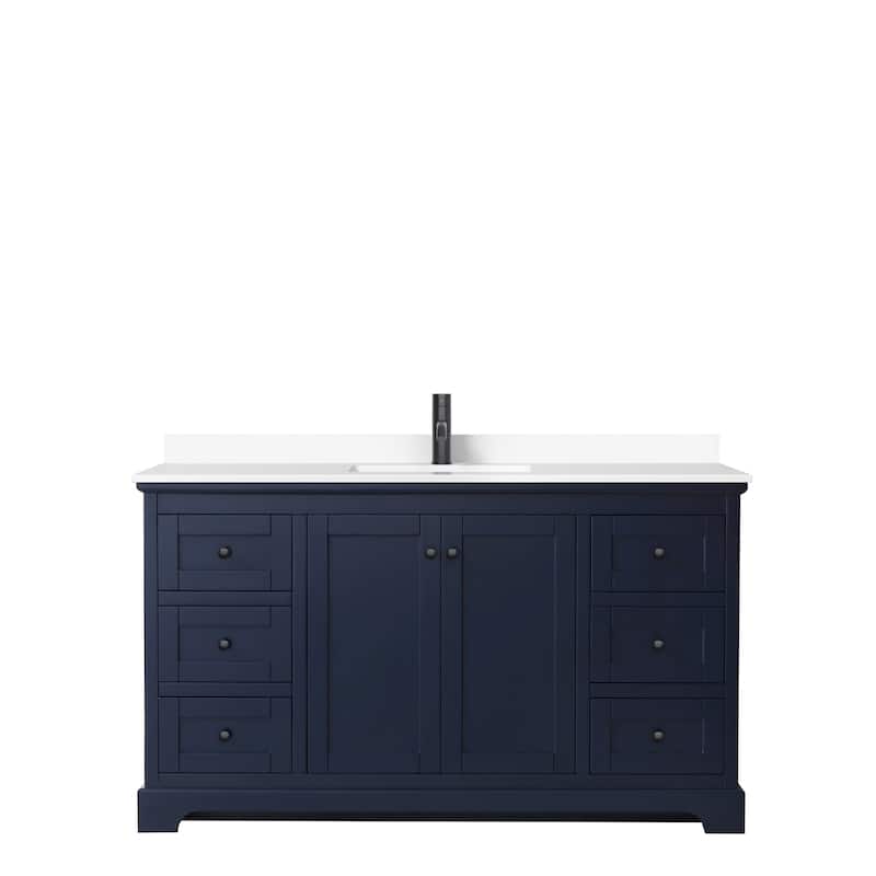 Avery 60 Inch Single Vanity, Cultured Marble Top