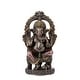 Lord Ganesha Sitting On Throne Bronze Finish Resin Statue - 10.25 X 5. ...