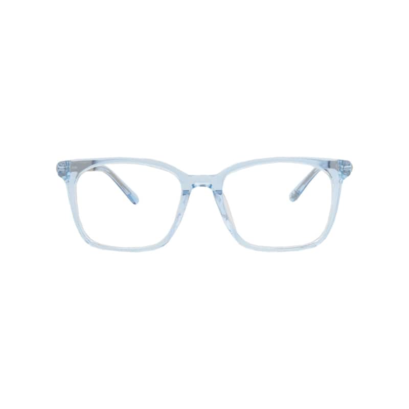 Maui Jim Square-Frame Acetate and Stainless Steel Optical Frames, Transparent Lens, Transparent Blue Frame