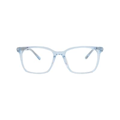 Maui Jim Square-Frame Acetate and Stainless Steel Optical Frames, Transparent Lens, Transparent Blue Frame