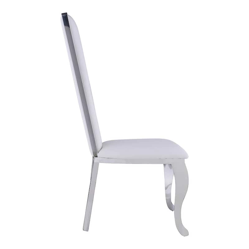 Somette White Contemporary Tall Back Side Chair, Set of 2