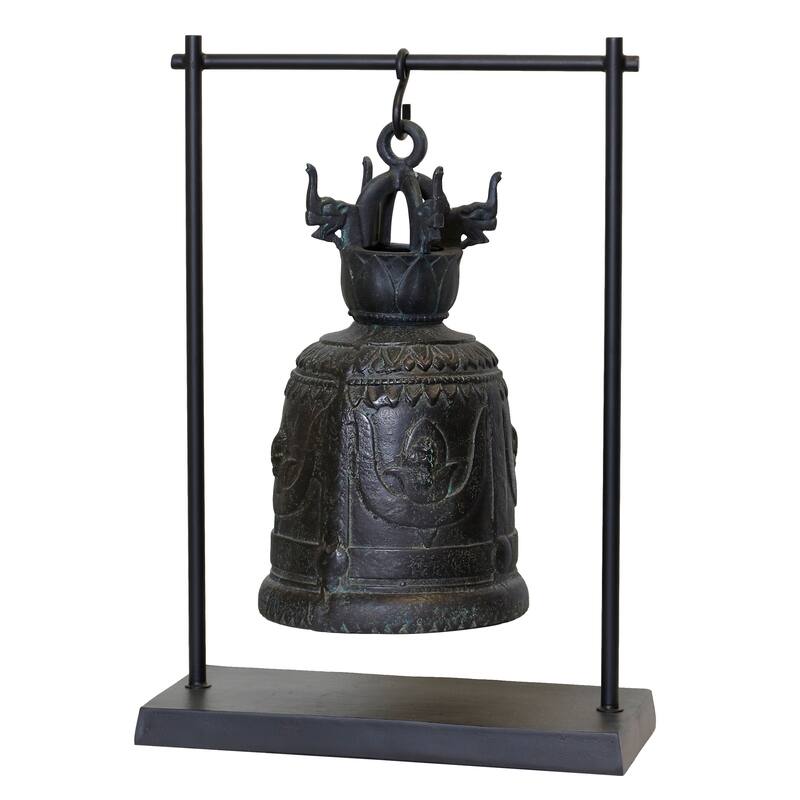 Harp & Finial Gola Antique Bell - Matte Verdigris - Matte Black - Matte Verdigris, Matte Black