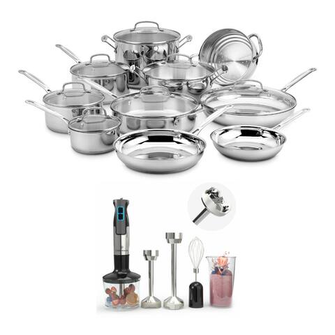 Cuisinart 17-Piece Chef's Classic Cookware Set with Hand Blender