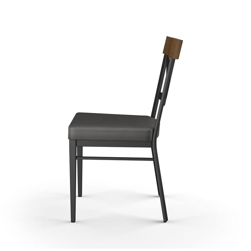 Amisco Clark Dining Chair with Solid Wood Accent and Metal Legs