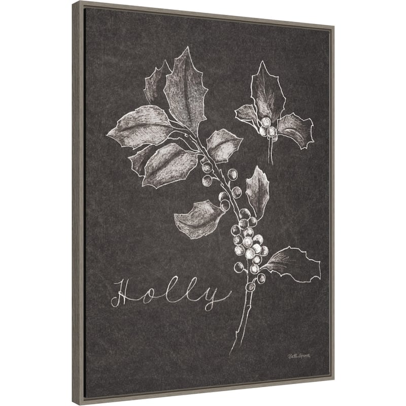Black and White Chalkboard Christmas II by Beth Grove Canvas Art Framed - 23 x 30 in