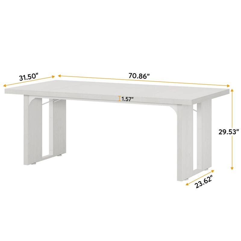 71 Inches Rectangular Wood Dining Room Table