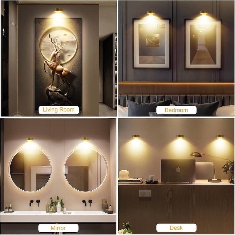 3pcs picture light gold display light plastic wall light