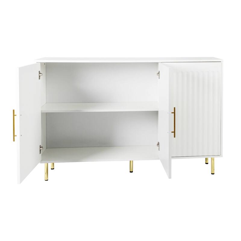 Large Storage Sideboard with Gold Handles for Kitchen