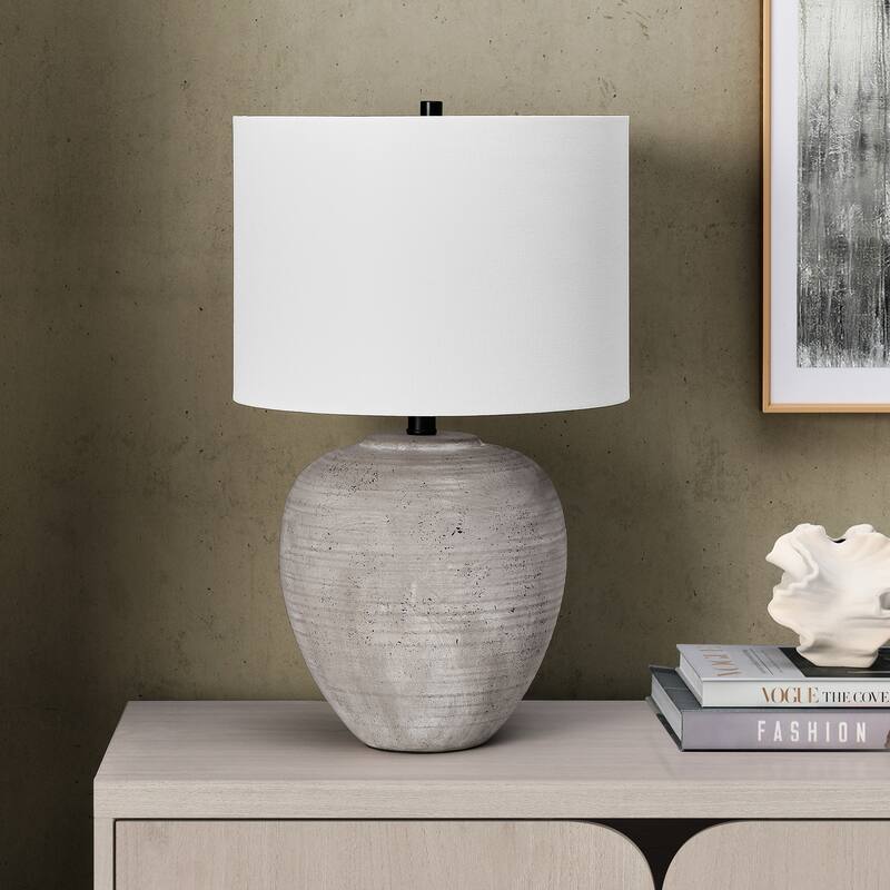 Shira 23" Tall Ceramic Table Lamp with Fabric Shade