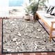 SAFAVIEH Courtyard Bettyjane Tropical Leaves Indoor/ Outdoor Area Rug - 6'7" x 9'6" - Sand/Black