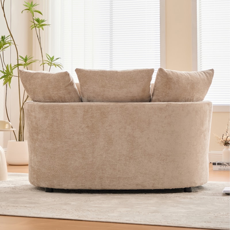55.1" W Accent Barrel Chair,Modern Oversized Sofa Chair with 5 Pillows