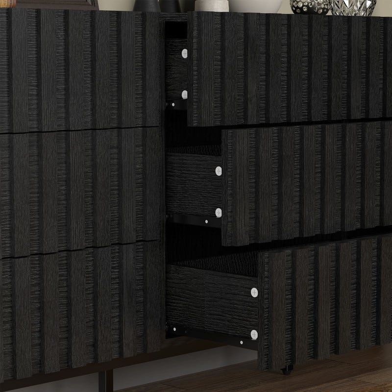59" W 9-Drawer Storage Cabinet Mid-Century Dresser