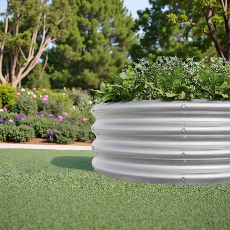 Galvanized Metal Raised Garden Bed for growing vegetables herb flowers