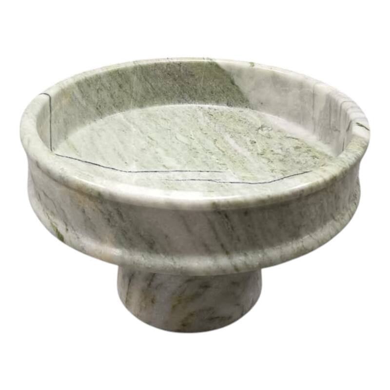 Marble Decorative Bowl Fauna-Inspired Natural Finish - 8" Green - 11.75" x 11.75" x 8"