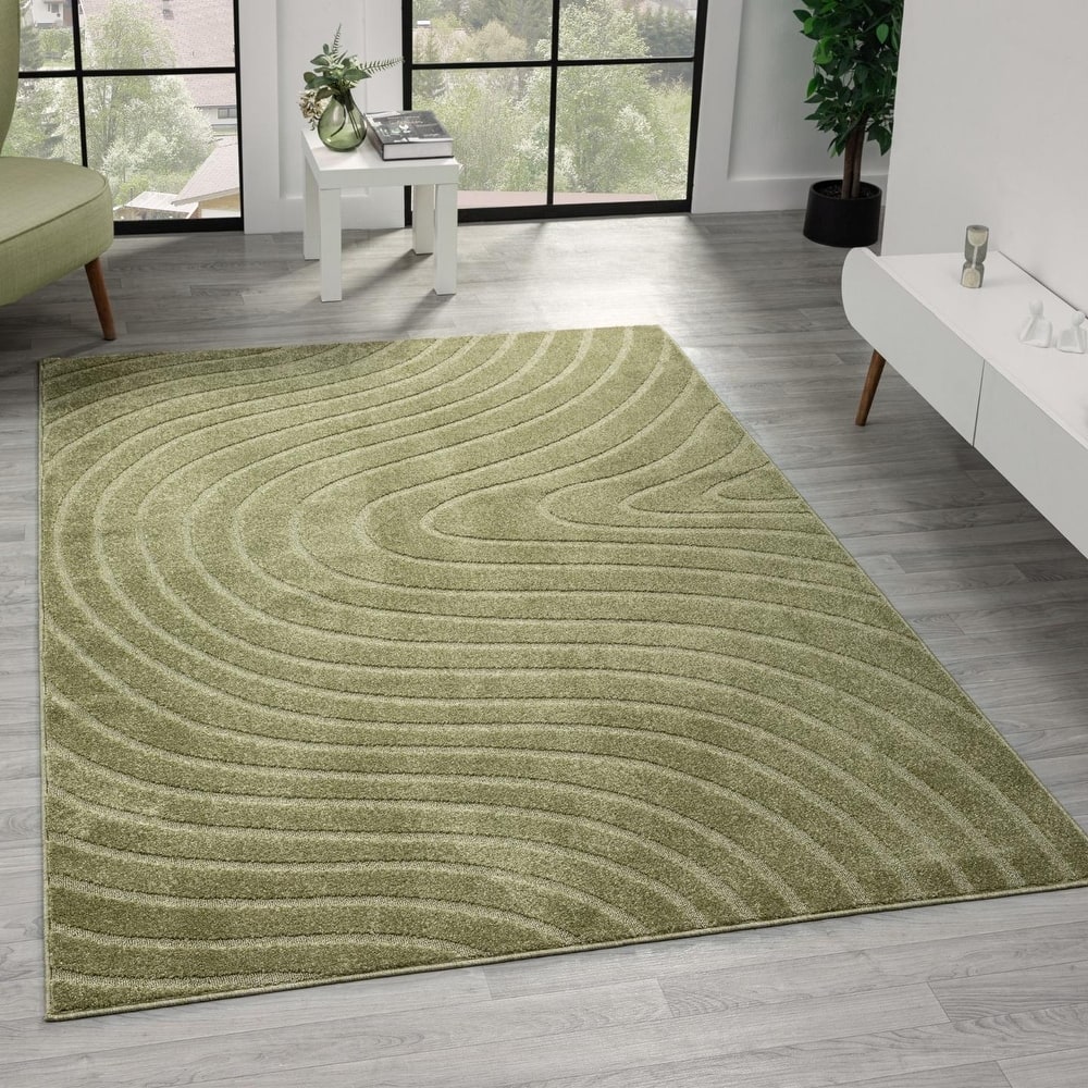 Luxe Weavers Modern Geometric Wave Area Rug, Stain Resistant Carpet