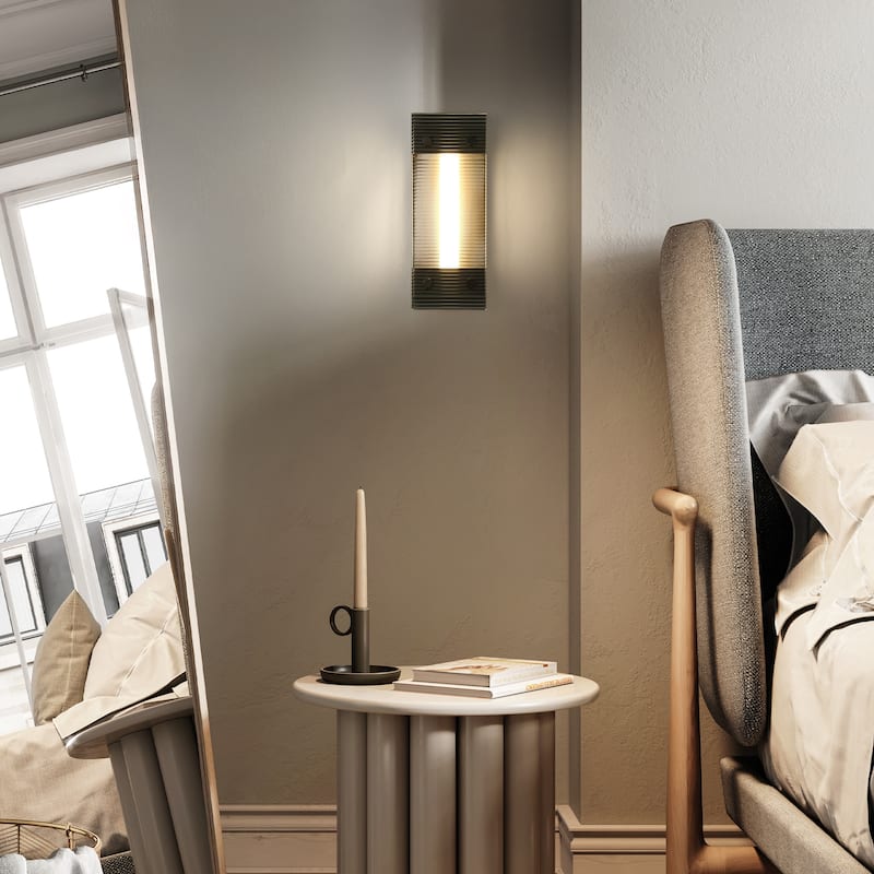 Modern LED 1-Light Wall Sconce Vanity Light for Living Room Porch Patio - 4.7" W*12.6" H*2.8" D