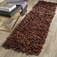 preview thumbnail 47 of 136, SAFAVIEH Handmade Leather Shag Carlijn Modern Decorative Rug 2'3" x 13' Runner - Saddle - Runner