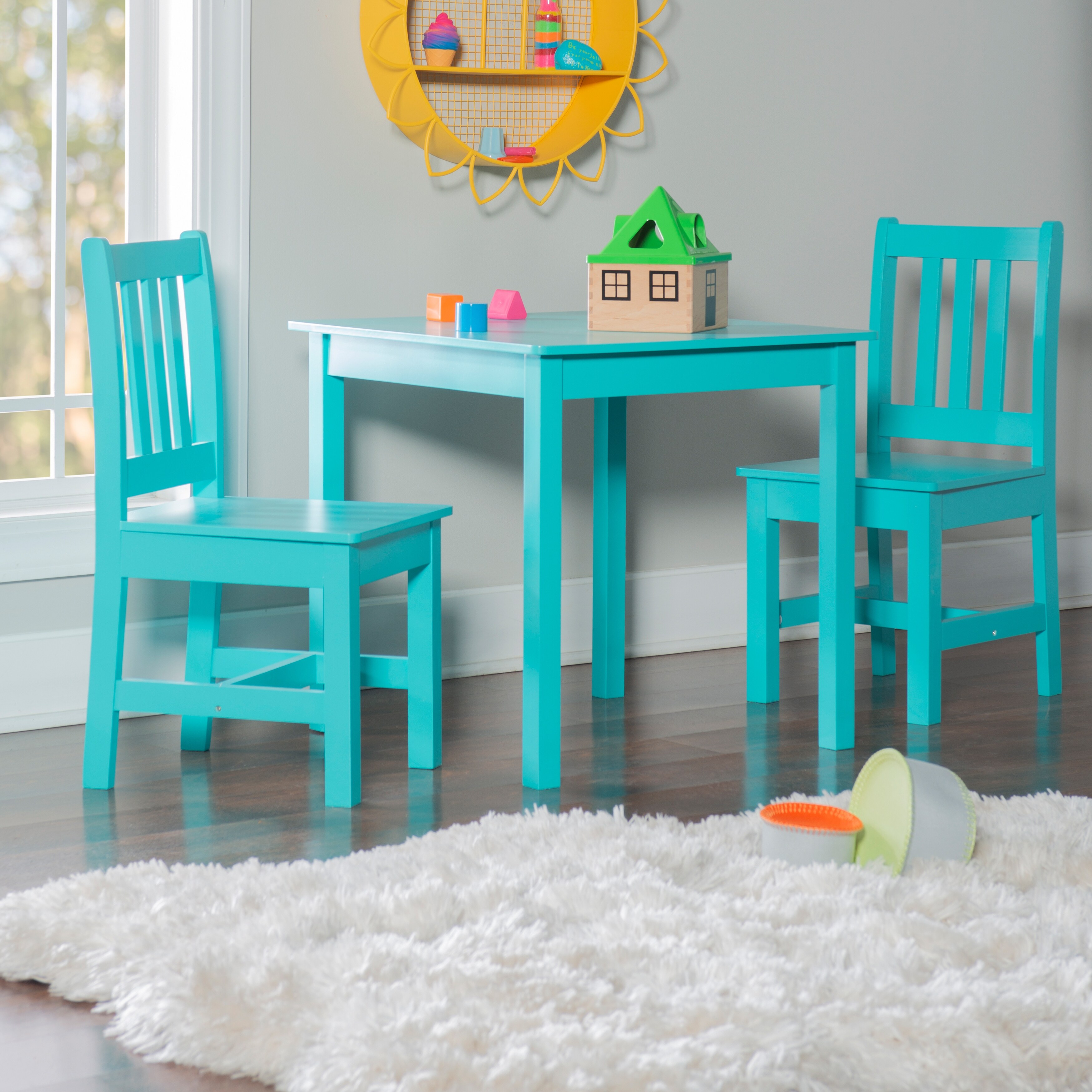 Kids Childrens Plastic Study Garden or Inside table and chairs set for Boys and Girls Red Blue Green Pink