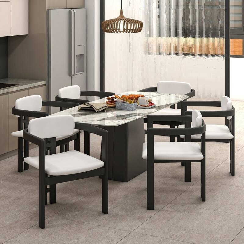 Velo Solid Wood Dining Chair Open Back Modern Accent Side Armchair