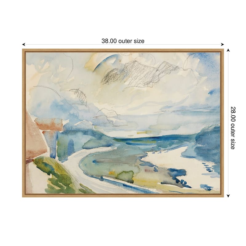 Kate and Laurel Morgen Bel Maloja no date Giovanni Giacometti by Nostalgia Prints Framed Canvas Wall Art Print