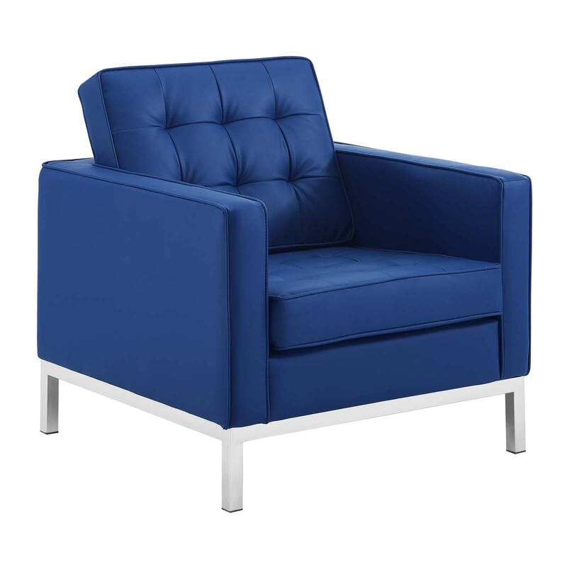Loft Tufted Vegan Leather Armchair