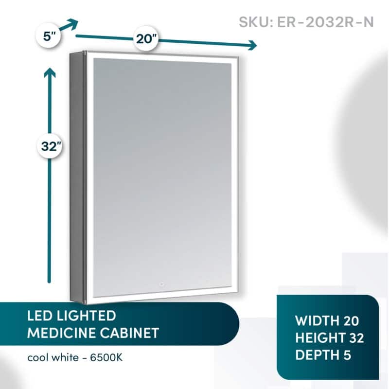 AQUADOM Edge Royale Bathroom Led Lighted Medicine Cabinet Defogger, 3X LED Adjustable Magnifying Mirror, Electrical Outlets.
