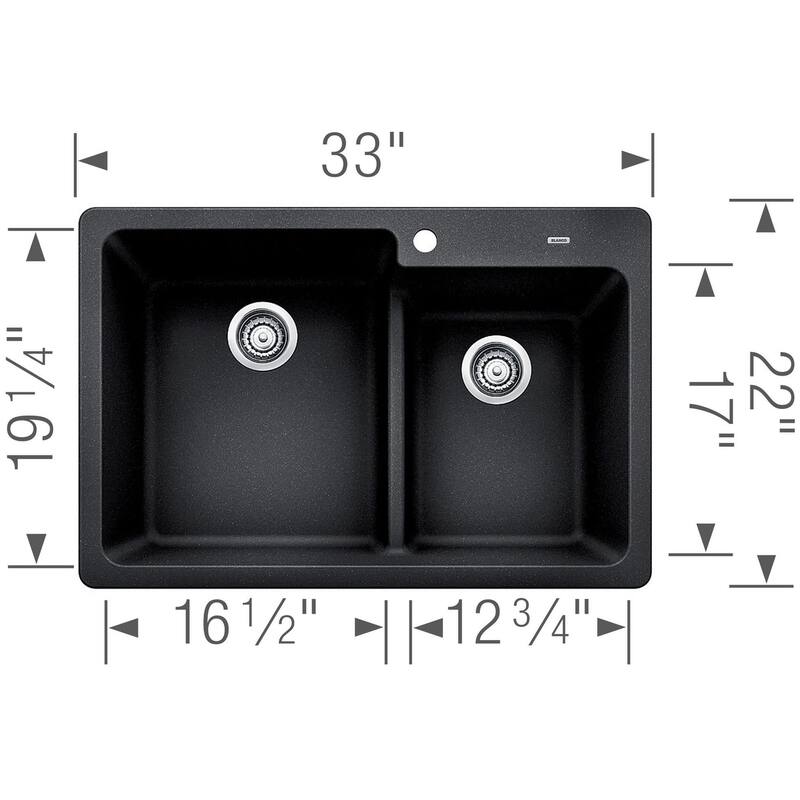 Blanco Grandis 33" Undermount Double Basin Silgranit Kitchen Sink